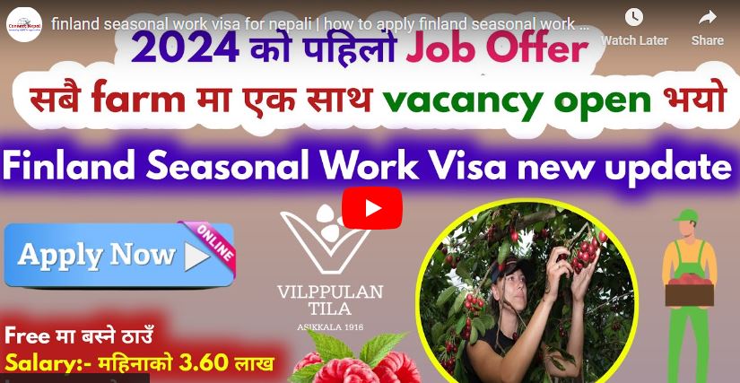 Finland seasonal work visa for Nepali 